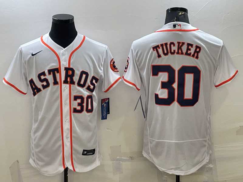 Mens Houston Astros #30 Kyle Tucker White Stitched MLB Flex Base Nike Jersey